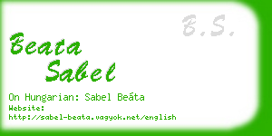 beata sabel business card